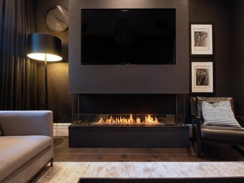 Ecosmart Fire Flex 18BY Bay Fireplace Insert - Black Finish / Black Burner - ESF.FX.18BY.B