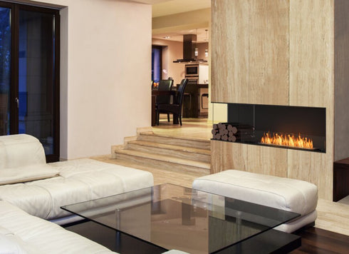 Ecosmart Fire Flex 158LC Left Corner Fireplace Insert - Black Finish / Black Burner - ESF.FX.158LC.B