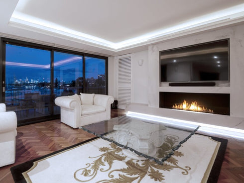 Ecosmart Fire Flex 104SS.BXR Single Sided Fireplace Insert - Black Finish / Stainless Steel Burner - ESF.FX.104SS.BXR