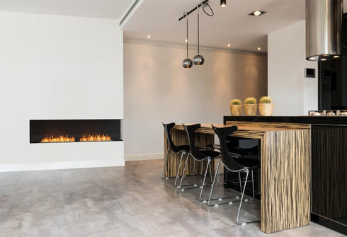 Ecosmart Fire Flex 104RC Right Corner Fireplace Insert - Black Finish / Black Burner - ESF.FX.104RC.B