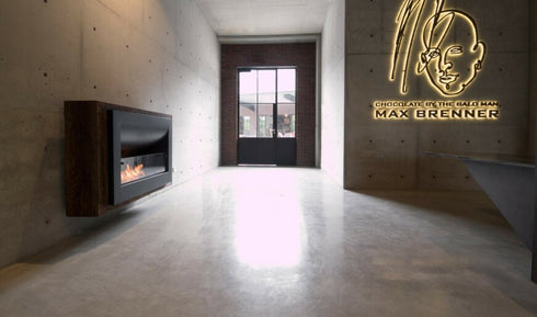 Ecosmart Fire Firebox 1100CV Curved Fireplace Insert - Black Finish / Stainless Steel Burner - ESF.F.1100CV