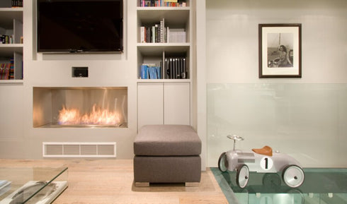 Ecosmart Fire Flex 50SS Single Sided Fireplace Insert - Black Finish / Black Burner - ESF.FX.50SS.B