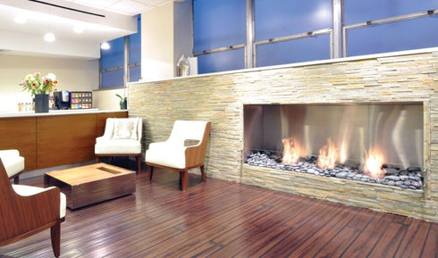 Ecosmart Fire Flex 68SS Single Sided Fireplace Insert - Black Finish / Black Burner - ESF.FX.68SS.B