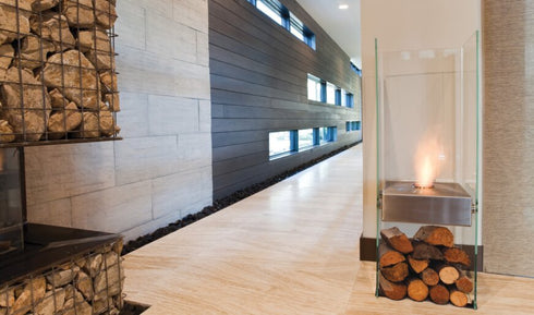Ecosmart Fire Ghost Designer Fireplace - Stainless Steel Finish - ESF.D.GST