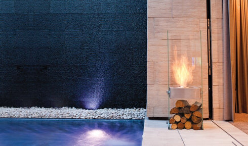 Ecosmart Fire Ghost Designer Fireplace - Stainless Steel Finish - ESF.D.GST