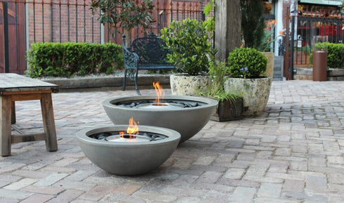 Ecosmart Fire Mix 600 Fire Pit Bowl - Natural Finish / Stainless Steel Burner - ESF.O.MX6.NA