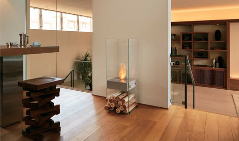 Ecosmart Fire Ghost Designer Fireplace - Stainless Steel Finish - ESF.D.GST