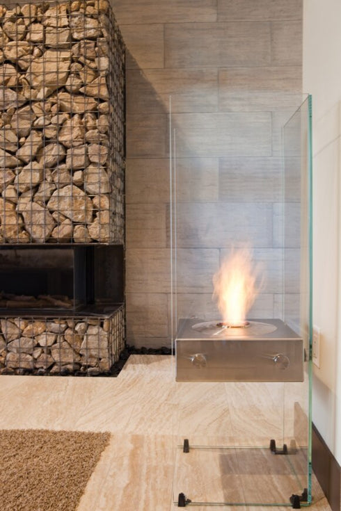 Ecosmart Fire Ghost Designer Fireplace - Stainless Steel Finish - ESF.D.GST