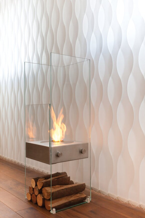 Ecosmart Fire Ghost Designer Fireplace - Stainless Steel Finish - ESF.D.GST