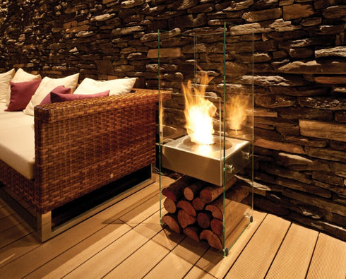 Ecosmart Fire Ghost Designer Fireplace - Stainless Steel Finish - ESF.D.GST
