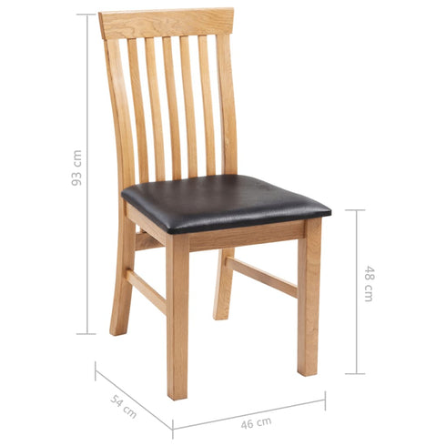 Swen Studio - Dining Chairs 6 pcs Solid Oak Wood and Faux Leather