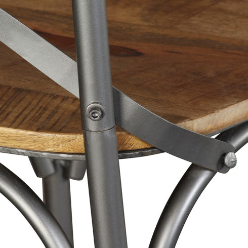 Swen Studio - Dining Chairs 6 pcs Solid Mango Wood and Steel Cross Back