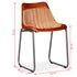 Swen Studio - Dining Chairs 6 pcs Brown and Beige Real Leather and Canvas