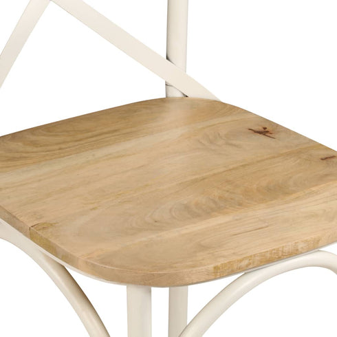Swen Studio - Cross Chairs 6 pcs White Solid Mango Wood