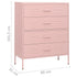 Lady Jillian - Chest of Drawers Pink 80x35x101,5 cm Steel