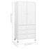 Lady Jillian - Industrial Wardrobe White 90x50x180 cm Metal