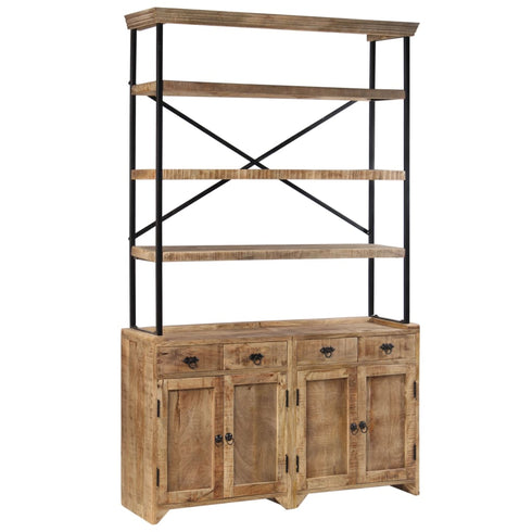 Rustika Rowe - Sideboard with Shelves Solid Mango Wood 120x35x200 cm