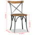 Swen Studio - Dining Chairs 6 pcs Solid Mango Wood and Steel Cross Back