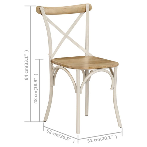 Swen Studio - Cross Chairs 6 pcs White Solid Mango Wood
