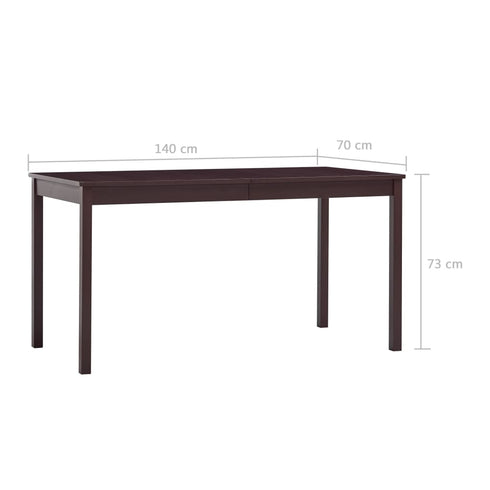 Maison Madeleine - 9 Piece Dining Set Pinewood Dark Brown