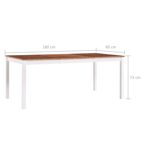 Maison Madeleine - 9 Piece Dining Set Pinewood White and Brown