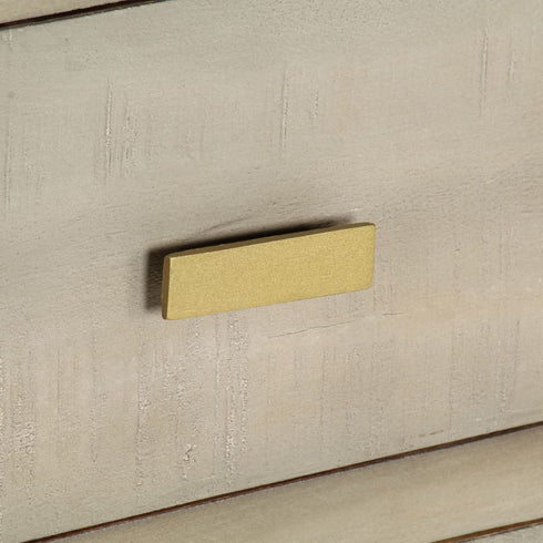 Rustika Rowe - Drawer Cabinet Solid Mango Wood Grey with Brass 140x40x80 cm