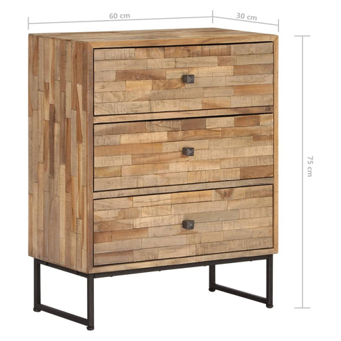 Rustika Rowe - Sideboard Set 3 Pieces Reclaimed Teak Wood