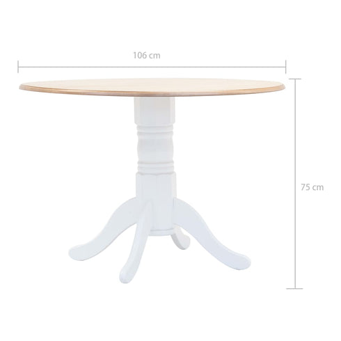 Maison Madeleine - 5 Piece Dining Set Solid Rubber Wood White and Brown
