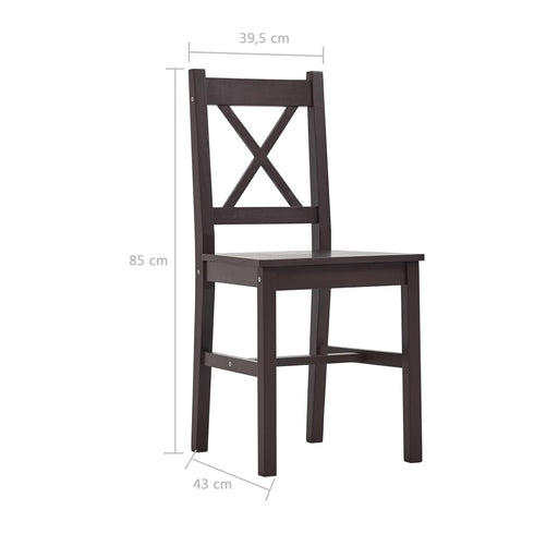 Maison Madeleine - 9 Piece Dining Set Pinewood Dark Brown
