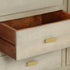 Rustika Rowe - Drawer Cabinet Solid Mango Wood Grey with Brass 140x40x80 cm