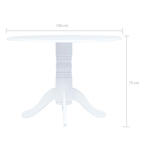 Maison Madeleine - 5 Piece Dining Set Solid Rubber Wood White
