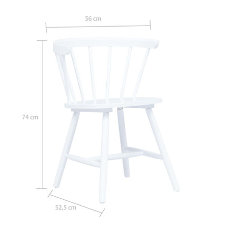Maison Madeleine - 5 Piece Dining Set Solid Rubber Wood White