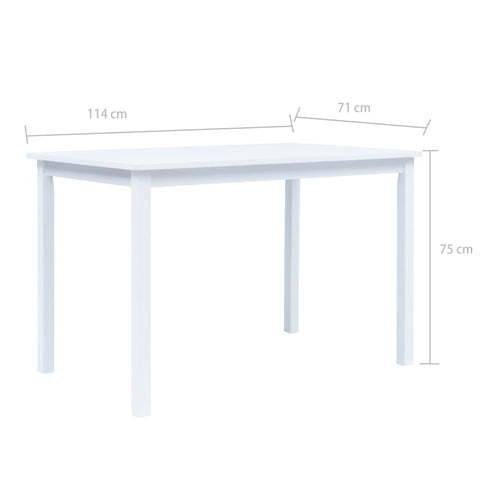 Maison Madeleine - 5 Piece Dining Set Solid Rubber Wood White