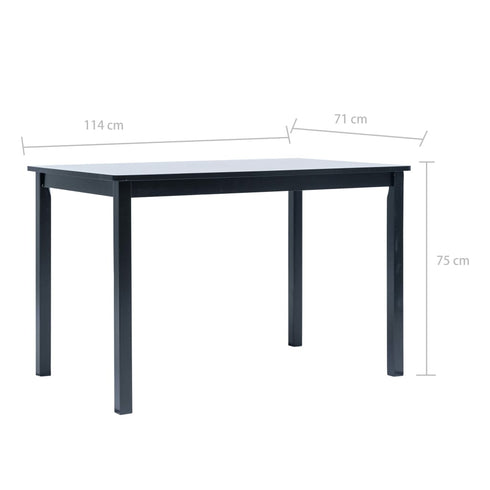 Maison Madeleine - 5 Piece Dining Set Solid Rubber Wood Black