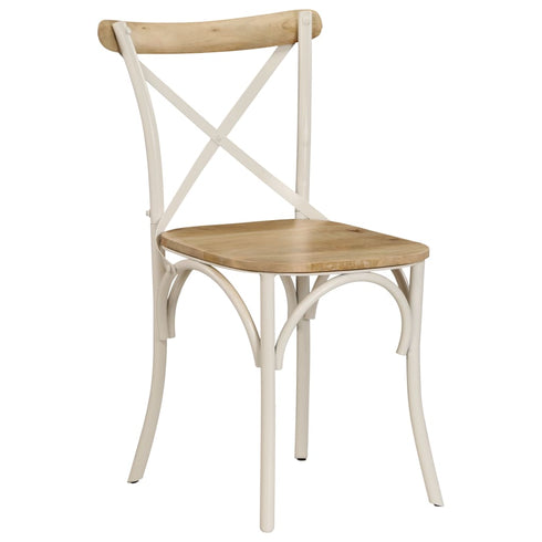 Swen Studio - Cross Chairs 6 pcs White Solid Mango Wood