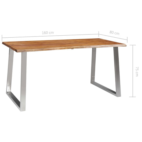 Rustika Rowe - 3 Piece Dining Set Solid Acacia Wood Brown