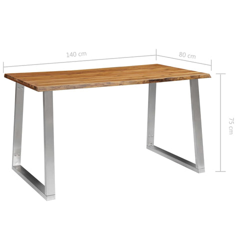 Rustika Rowe - 3 Piece Dining Set Solid Acacia Wood Brown