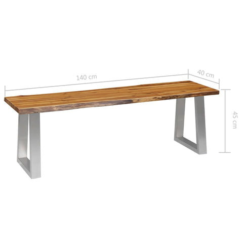 Rustika Rowe - 3 Piece Dining Set Solid Acacia Wood Brown
