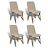 Swen Studio - Dining Chairs 4 pcs Beige Fabric and Solid Oak Wood