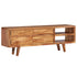Swen Studio - TV Cabinet Solid Acacia Wood with Carved Doors 117x30x40 cm