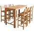 Maison Madeleine - Bar Table and Chair Set 7 Pieces Solid Acacia Wood