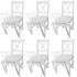 Maison Madeleine - Dining Chairs 6 pcs White Pinewood