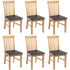 Swen Studio - Dining Chairs 6 pcs Solid Oak Wood and Faux Leather