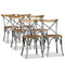 Swen Studio - Dining Chairs 6 pcs Solid Mango Wood and Steel Cross Back