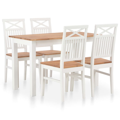 Maison Madeleine - 5 Piece Dining Set Solid Oak Wood