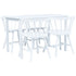 Maison Madeleine - 5 Piece Dining Set Solid Rubber Wood White