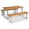 Rustika Rowe - 3 Piece Dining Set Solid Acacia Wood Brown