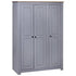Maison Madeleine - 3Door Wardrobe Grey 118x50x171.5 cm Pine Panama Range