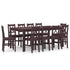 Maison Madeleine - 11 Piece Dining Set Pinewood Dark Brown