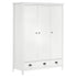 Maison Madeleine - 3Door Wardrobe Hill Range White 127x50x170 cm Solid Pine Wood